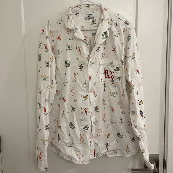 Petite Plume Other - Petite Plume 12 Days Of Christmas‎ Mens Pajama Button Up Shirt